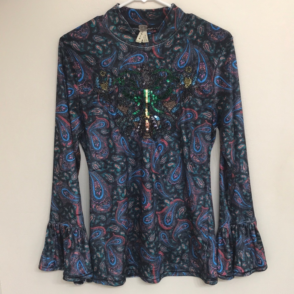 Free People velvet paisley design with embroidery